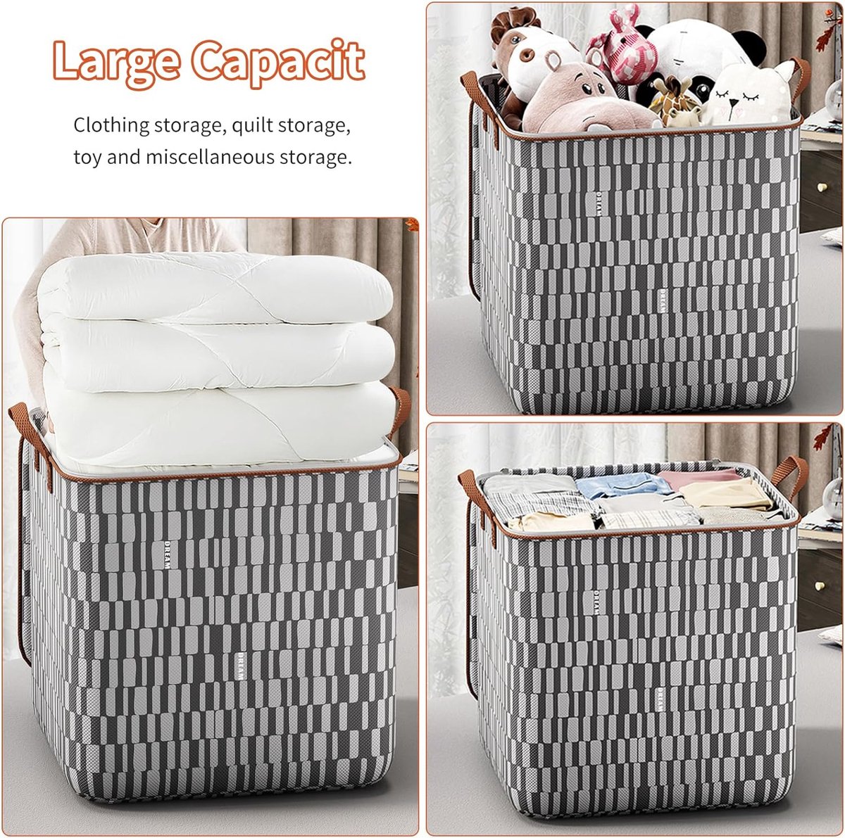 VENO Zware oversized grote opbergtas met ritsen om te verhuizen
