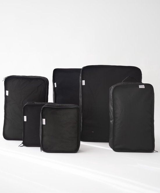 Packing Cubes – Koffer Organizer Set – Compression Packing Cubes - Backpack – Kleding / Travel / Bagage Organizer – 6 Delig – Packing Cubes Zwart
