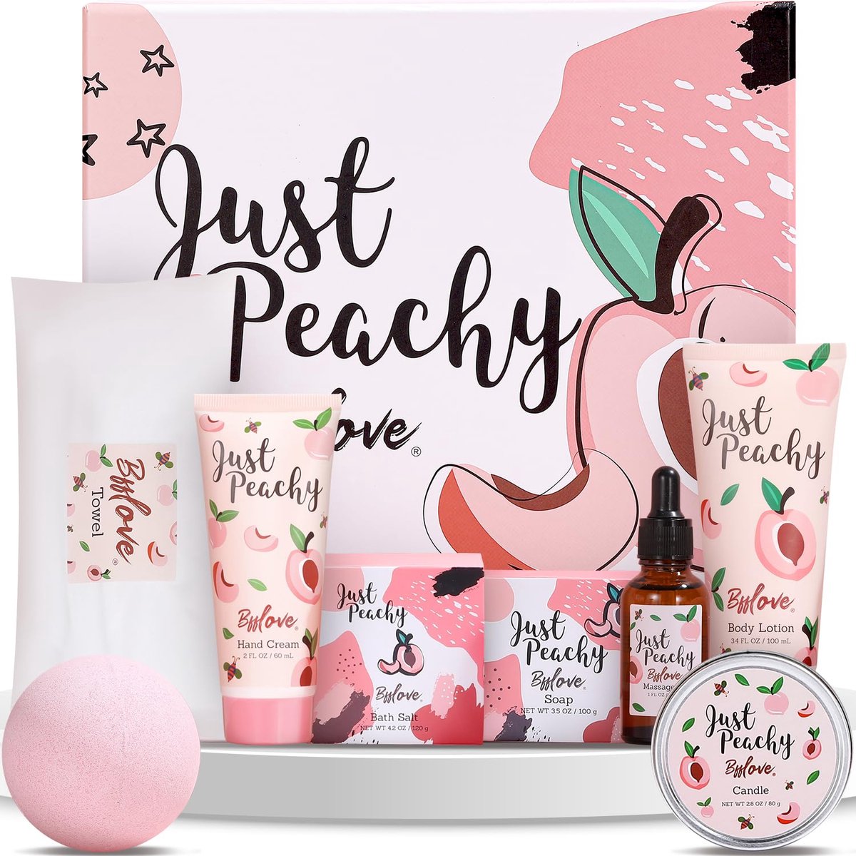 Goedkoopste Spa Luxetique - Just Peachy - Kerstcadeau Wellness Giftset Verwenpakket - Geschenkset Vrouwen - Verjaardag Cadeau Vrouw, Moeder, Mama, Zus, Vriendin, Oma, Juf - Cadeaupakket voor haar