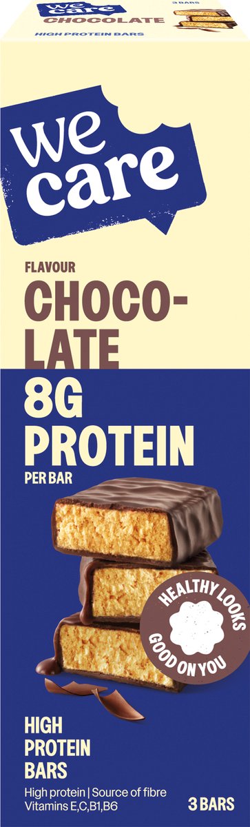 WeCare - High Protein Bars - Chocolade - 6 x 81 gr — afbeelding 3