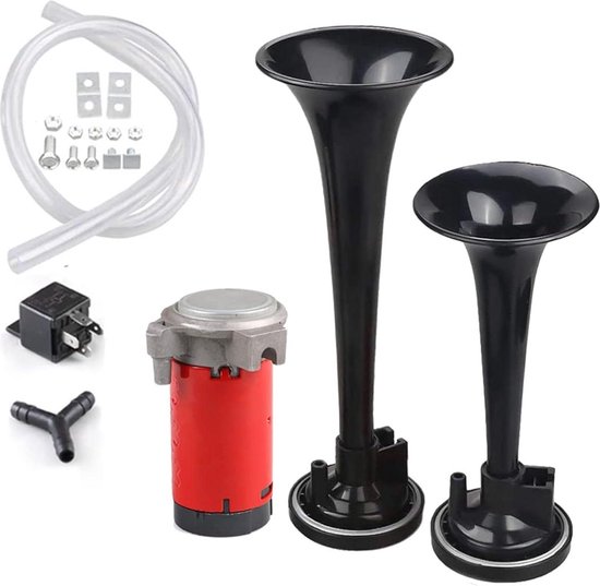 Klaxon Air 12V 150 DB Double Trompette – Ultra Puissant Pour Camion, Voiture, Moto, Bateau