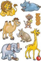 24x autocollants animaux de zoo - autocollants enfants - feuilles d'autocollants - fournitures d'artisanat