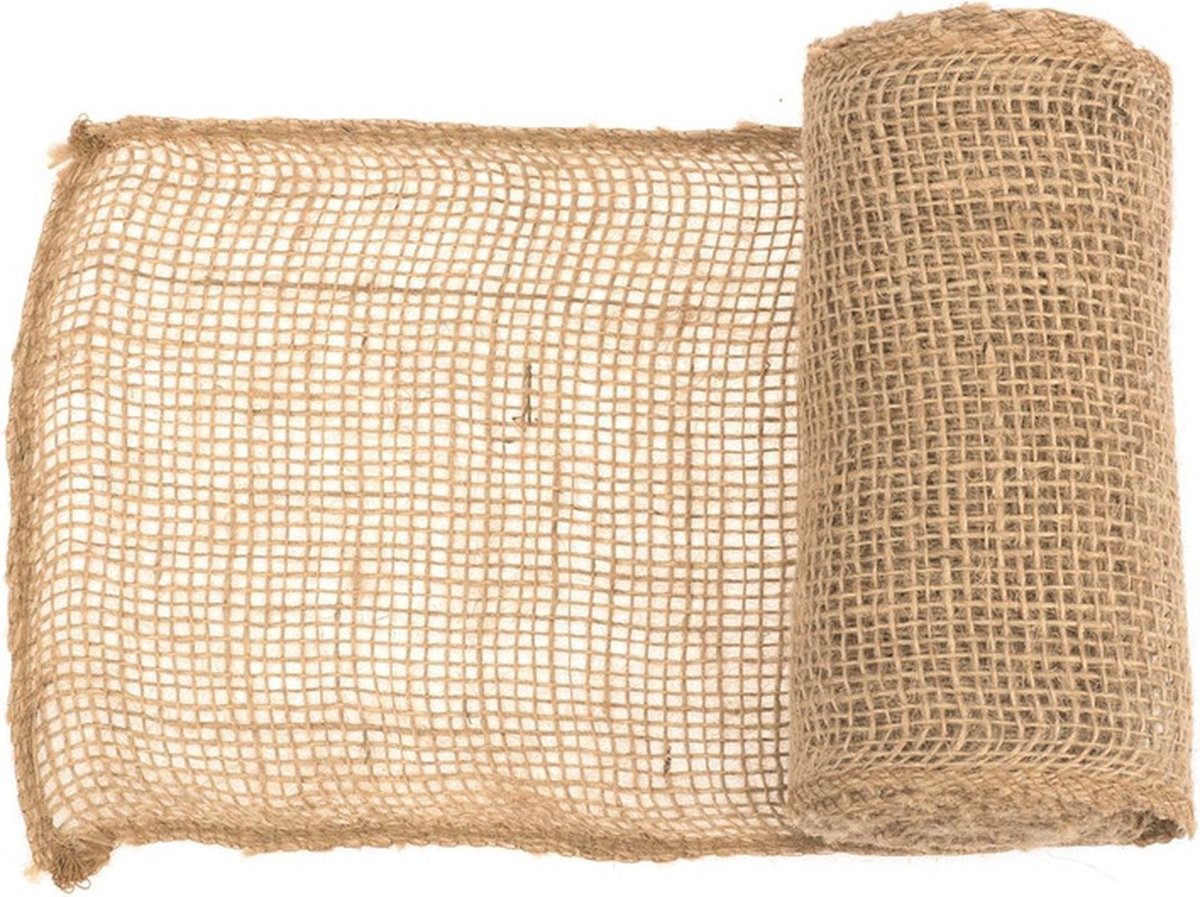 Juteband naturel 15 x 900 cm - Hobby/knutselmateriaal - Decoratie banden - Jute band/rand - Cadeau's inpakken - Knutselen met jutebanden