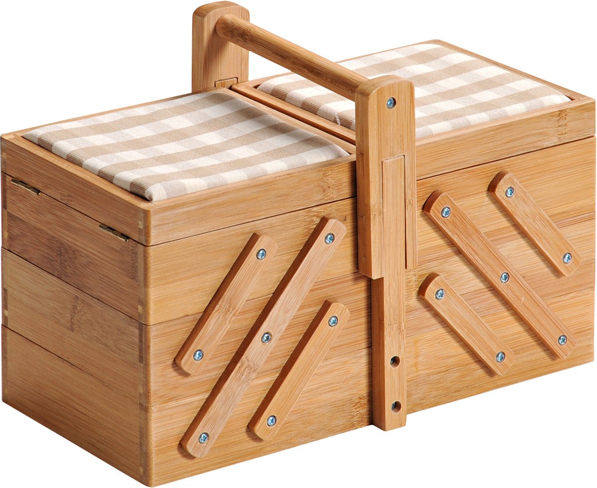 Kesper Naaidoos - bamboe - 16x29x19 cm - 6 vakken - naaimand - opberger