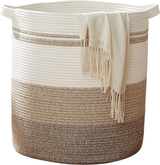 Opbergmand Met Deksel Grote Opbergmand Van Gevlochten Katoentouw - 75L, Opvouwbaar, Voor Speelgoed, Dekens & Was Zwarte Opbergmand Voor Dekens En Kussens Opbergmand Met Deksel Grote Opbergmand Van Gevlochten Katoentouw - 75L, Opvouwbaar, Voor Speelgoed, Dekens & Was Zwarte Opbergmand Voor Dekens En Kussens