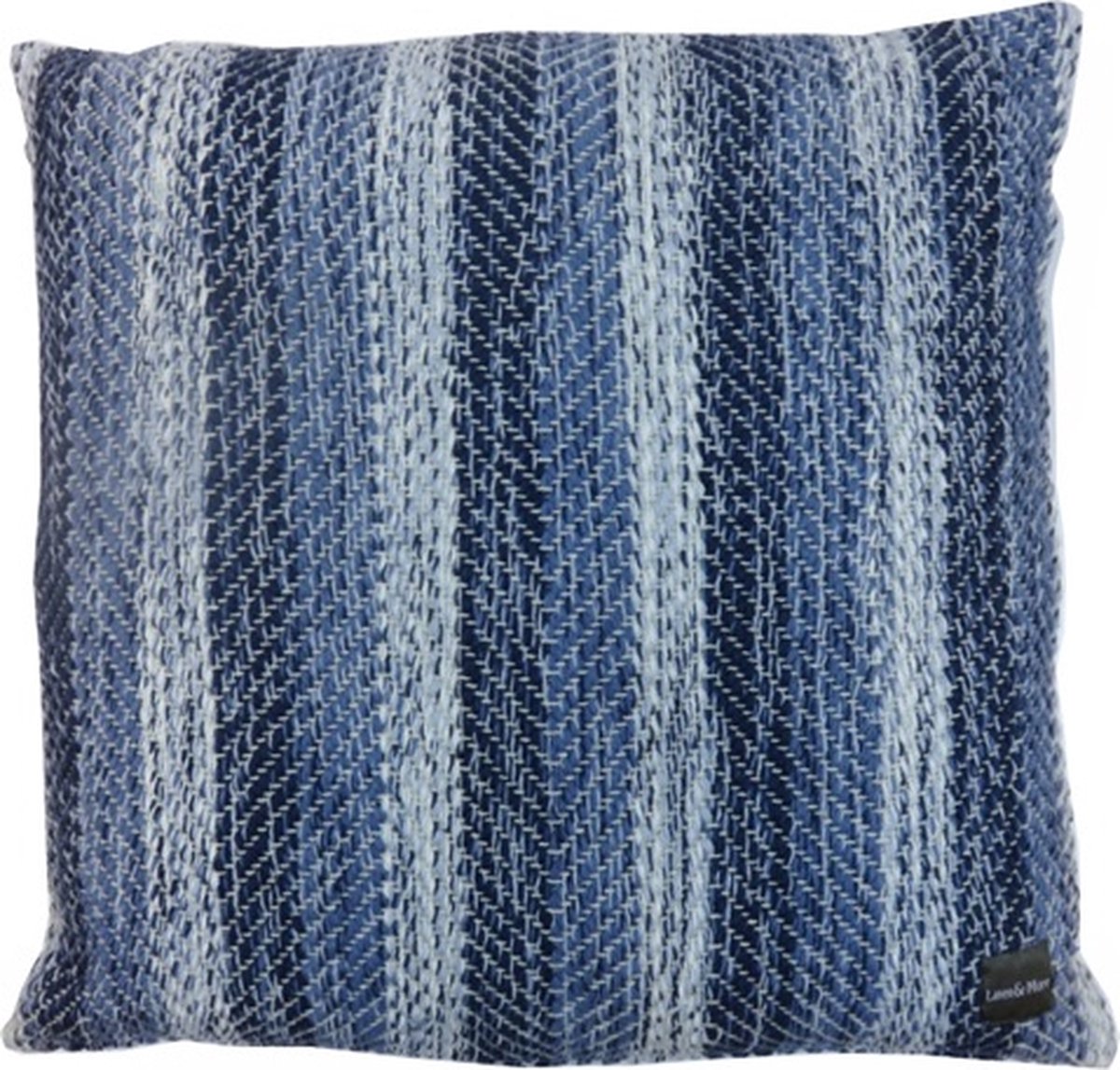 Linen & More Kussen Multi Weave Indi | 60 X 6060 | Sierkussen Voor Woonkamer Of Slaapkamer Blauw