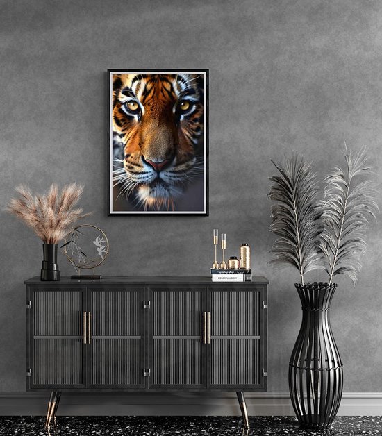 Tigre Poster | Fermer|Affiche Up | Gros chat Poster | Chat Poster| Affiche élégante | Animaux Poster | Jungle Poster | 50x70cm | Décoration murale | Affiche murale | S2991MT | Convient pour l'encadrement