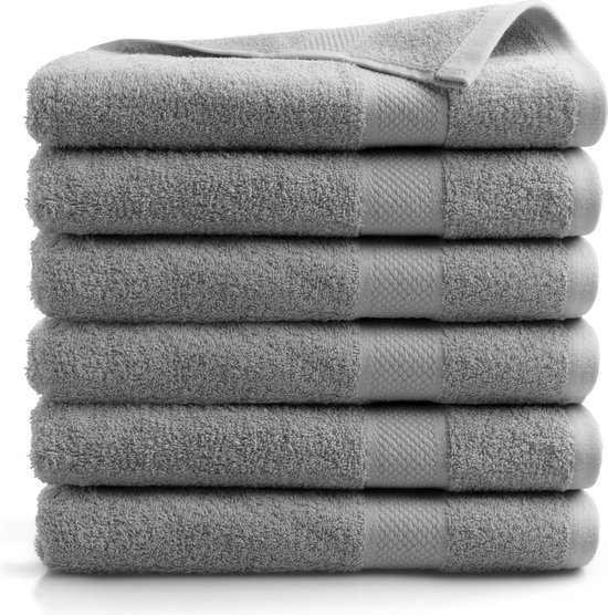 DoubleDry Serviettes Hotel Collection - 70x140 cm - lot de 6 - gris clair