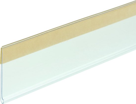 Transparante zelfklevende etikethouder, 995 mm x 18 mm.