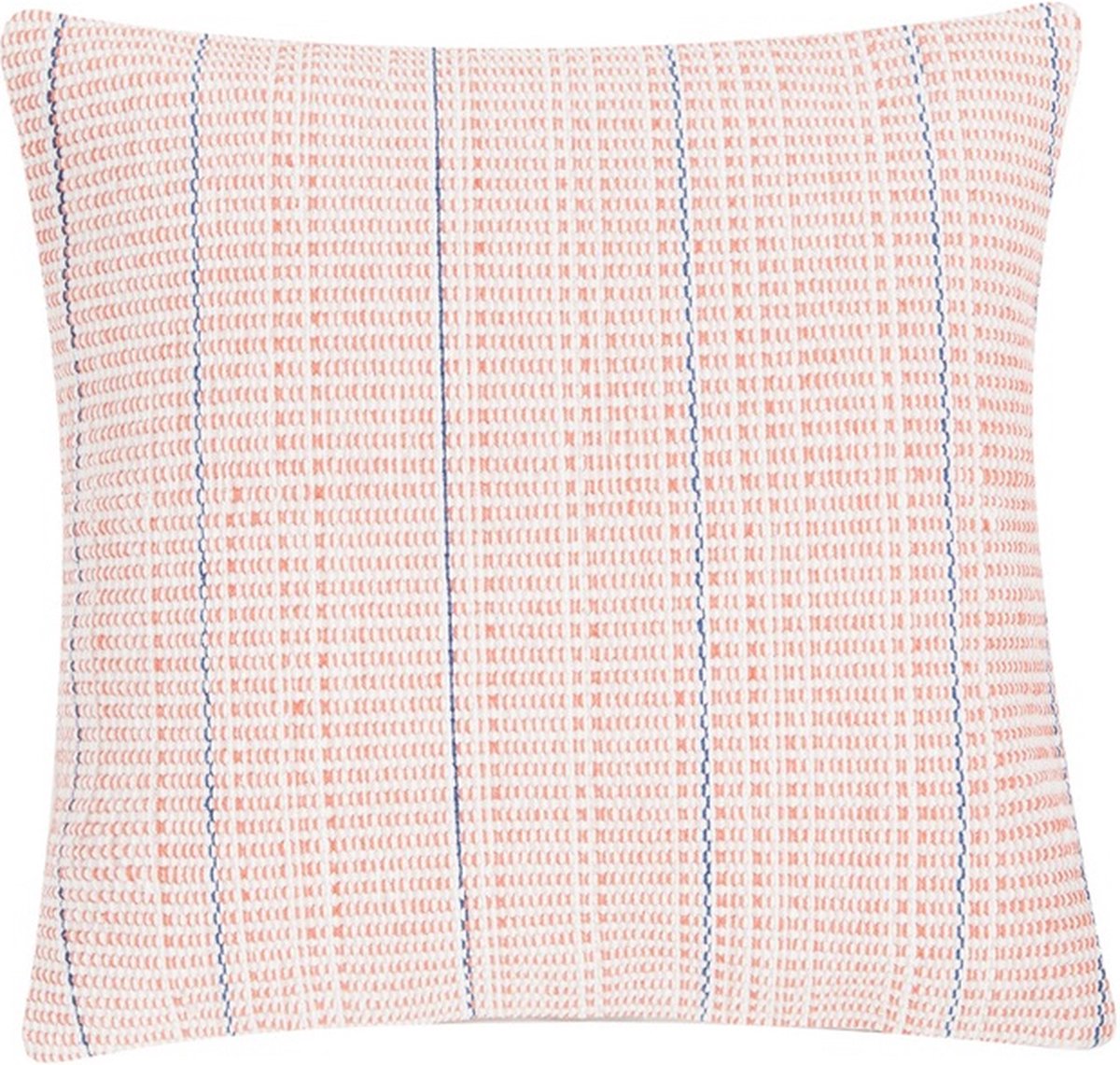 Linen & More Vertical Stripe Coral Haze/Tru Kussen | 45 X 45 | Sierkussen Voor Woonkamer Of Slaapkamer Roze
