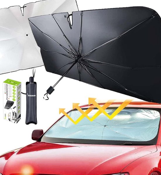 Car Windshield Sunshade Umbrella 140x78cm - UV Protection & Heat Insulation - Foldable Sunshade for Most Vehicle Models