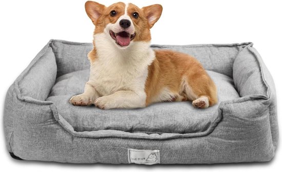 Bedsure Wasbare Hondenbed Medium - 76x50x10cm Puppy Hondenbed Matras voor Kleine Honden met Oxford Stof, Waterbestendige Platte Dierenkussen Bed voor Hondenkrat, Honden Kussen Mat Outdoor, Grijs
