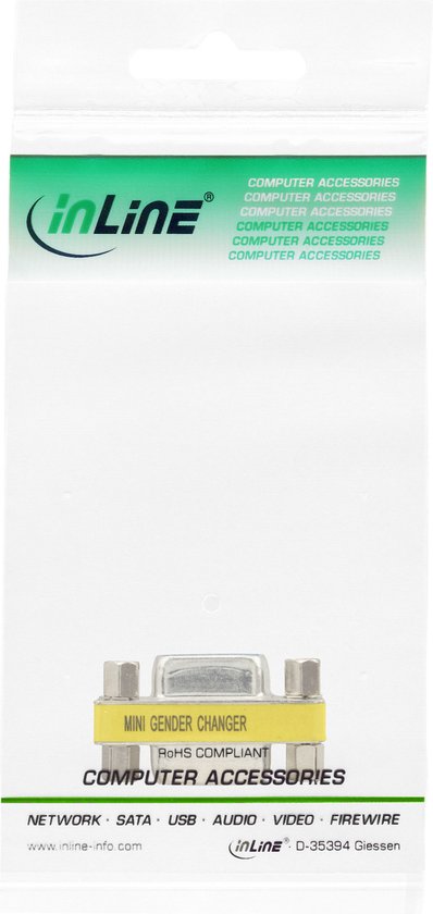 Emballage avec un adaptateur InLine Mini Gender Changer.
