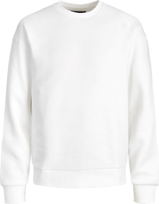 JACK & JONES Star basic sweat ras du cou coupe classique - sweat homme en coton mélangé avec col rond - blanc cassé - Taille : S