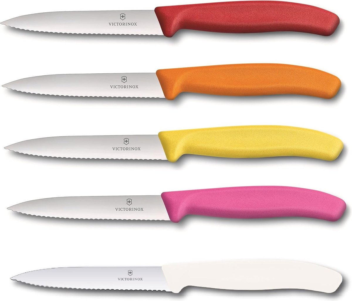5-delige Groentenmessenset Classic Multicolour - 10 cm met gekartelde rand - Tomatenmes