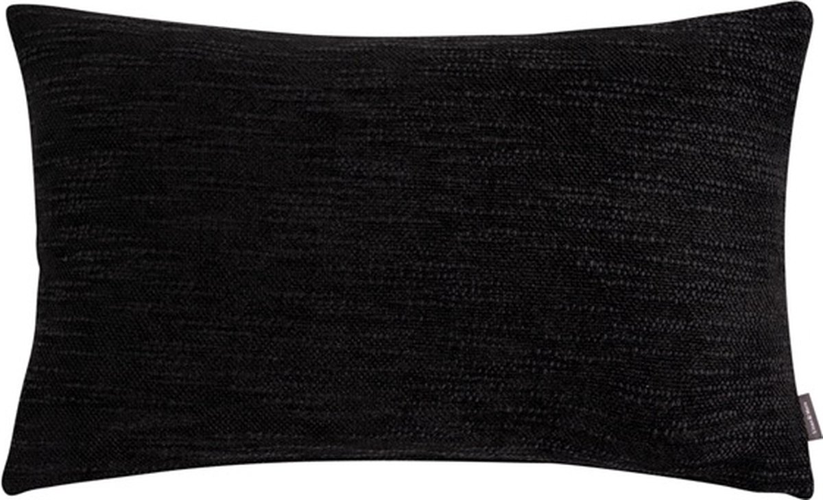 Linen & More Coco Chenille T Kussen | 30 X 50 | Sierkussen Voor Woonkamer Of Slaapkamer Zwart