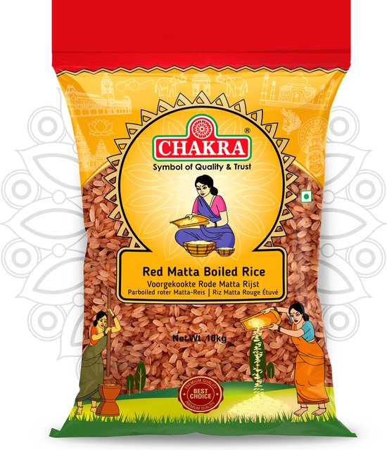 Chakra Rode Parboiled Rice (Kerala Palakkadan Matta Rice), 5kg