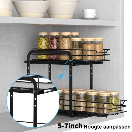 Kruidenrek voor aan de muur - Hangend kruidenorganizer - Metaal - 6