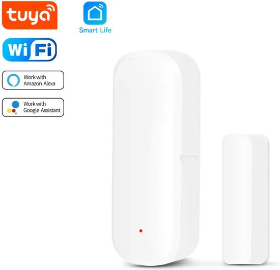 DrPhone Sense2 - Wifi Deursensor / Raamsensor - Beveiliging met Notificaties - Magnetische Sensor - Google Home / Amazon Alexa - Tuya/Smartlife App