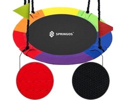Springos Nestschommel | Kinderschommel | Ø110 CM | Max 150 KG | Meerkleurig