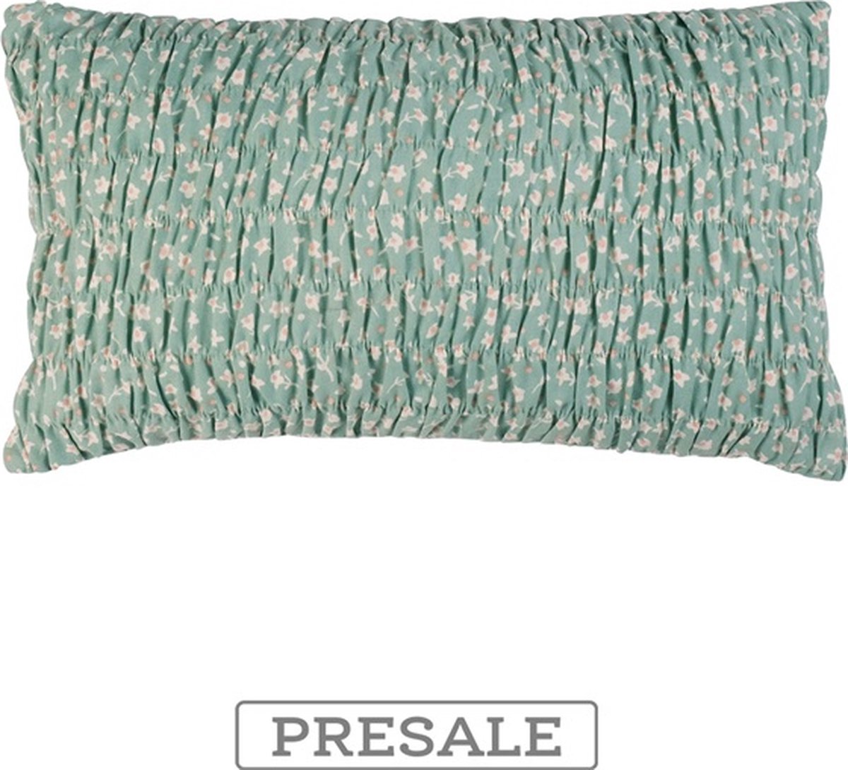 Linen & More Hoyz | Libby Smock Granite Groen Kussen | 30 X 50 | Sierkussen Voor Woonkamer Of Slaapkamer