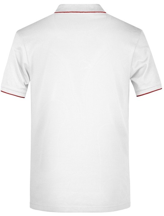 Polo shirt Golf Pro premium wit/rood voor heren - Witte herenkleding - Werkkleding/zakelijke kleding polo t-shirt M van Golf Pro — afbeelding 3