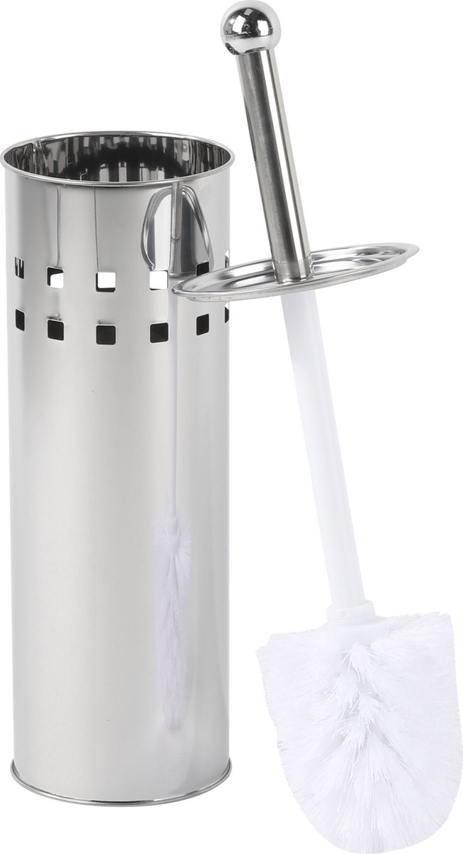 Hi WC-borstel - met houder - RVS - zilver - toiletborstel