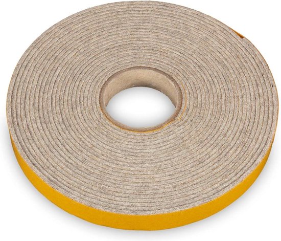 Foto: Felt tape self adhesive 15 mm wide 2 mm thick 6 m long grey mottled sealing tape for insulation and protection against rattling made in germany