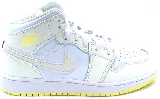 Nike Air Jordan Mid- Sneakers- Wit/Geel Maat 39 Doos zonder