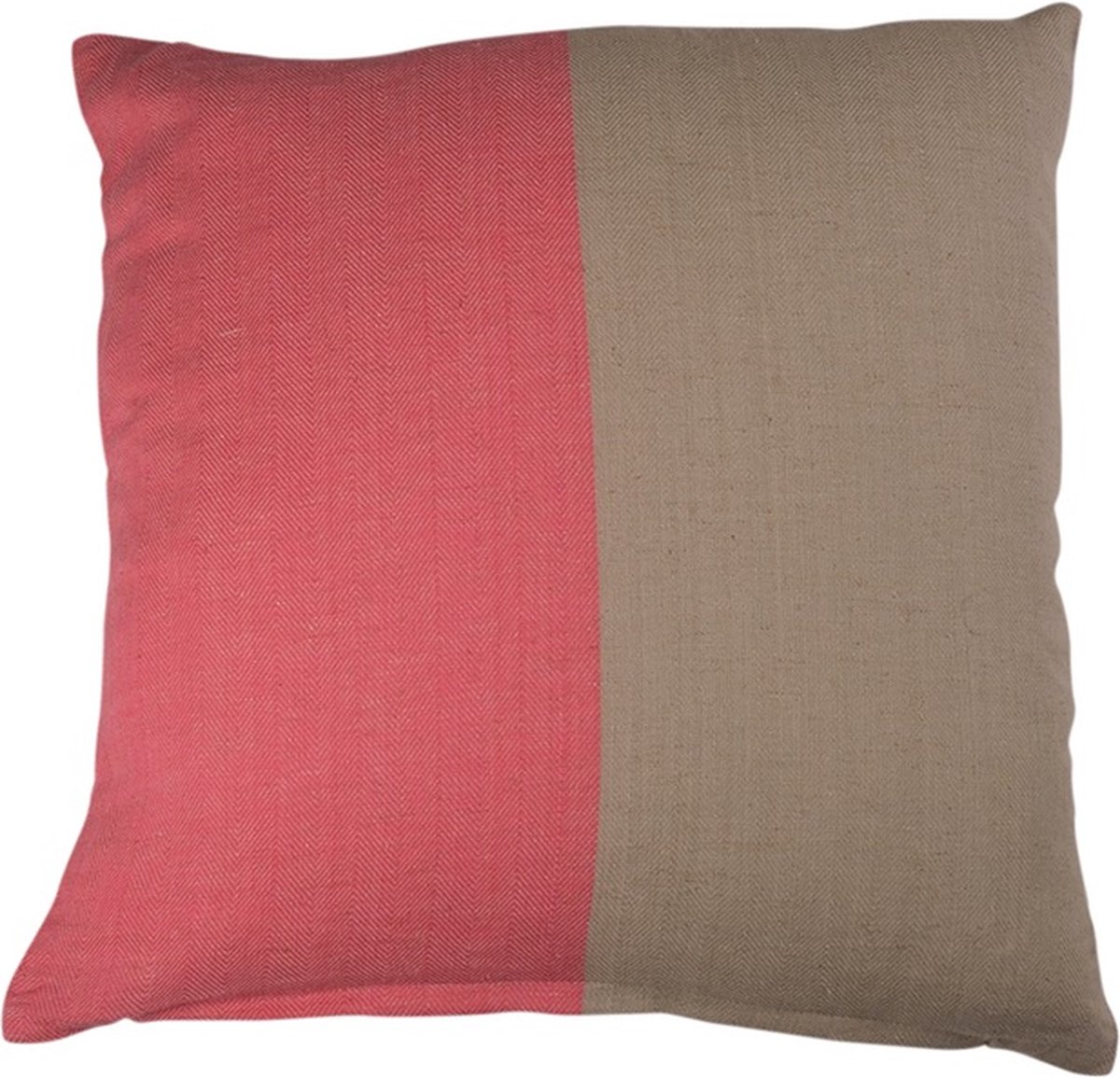 Linen & More Kussen Shanti Half Half Roze | 45 X 45 | Sierkussen Voor Woonkamer Of Slaapkamer