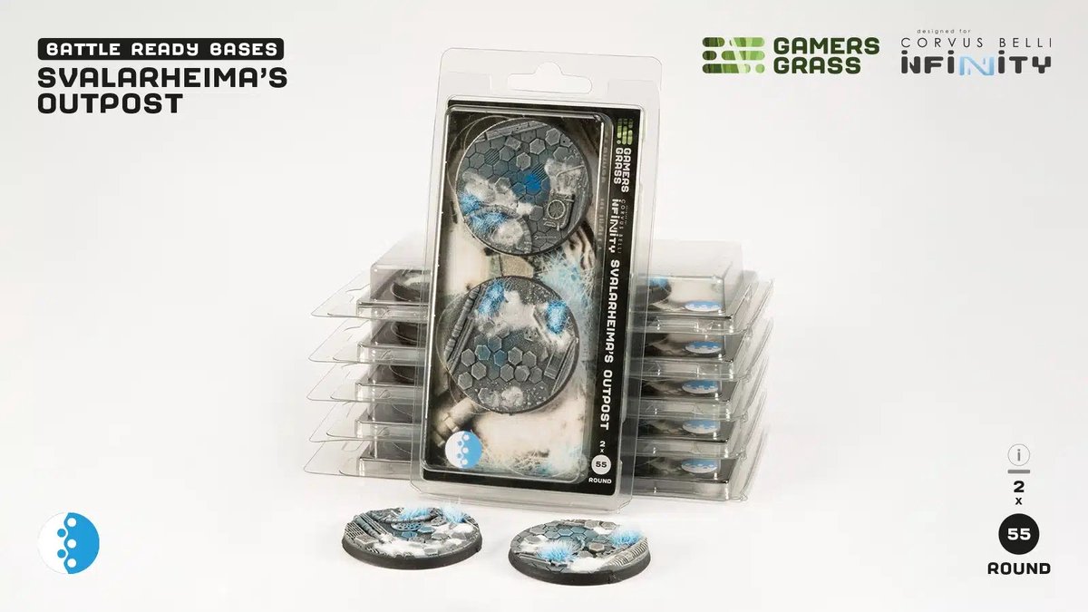 Infinity Svalarheima's Outpost Bases Pre-Painted (2x 55mm Round)
