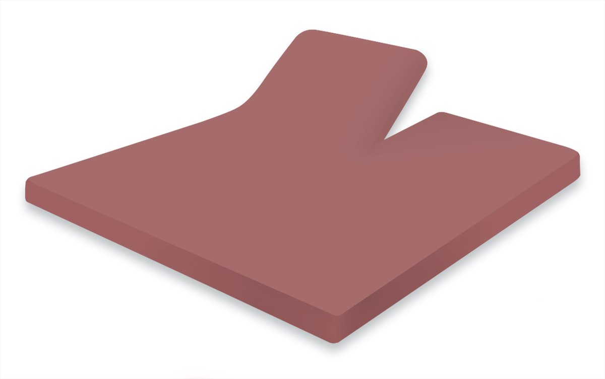 Eleganzzz Splittopper Hoeslaken Jersey Stretch - Rose - Hoeslaken 160x200 - 100% katoen - Split Enkel - Single Split Topper - Hoeslakens - Tweepersoons