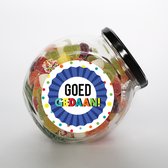 Geslaagd cadeau - Snoeppot "Goed gedaan" snoep cadeau - compliment cadeau - tum tum