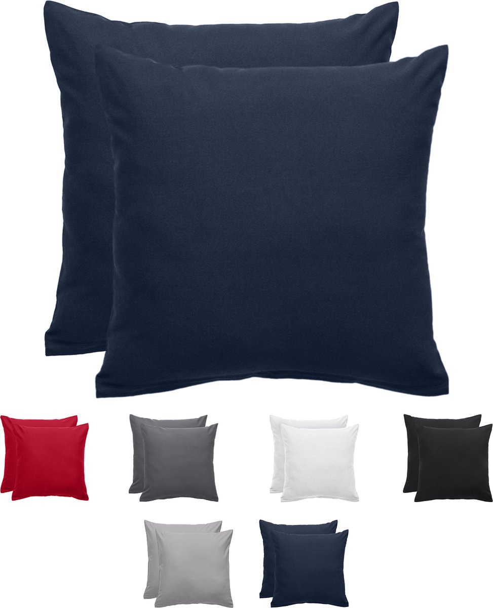 Komfortec Set van 2 Premium Kussenslopen 40x40 cm - Superzachte Kussenhoes – 100% - Geborsteld Mikrovezel 90g/m² - Blauw