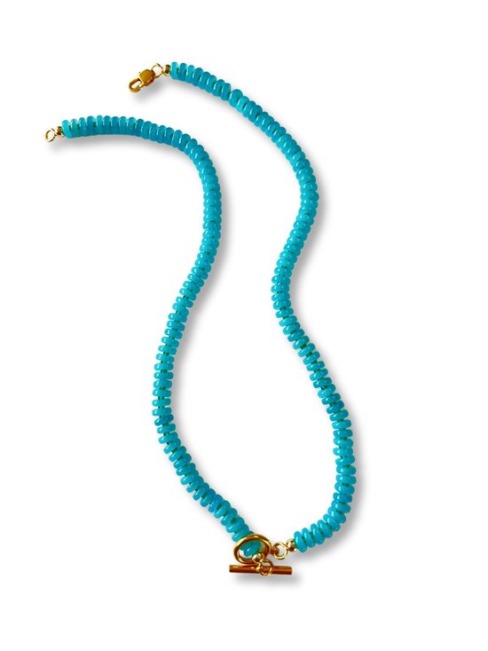 Zatthu Jewelry - N24SS707 Luza turquoise kralenketting van natuursteen
