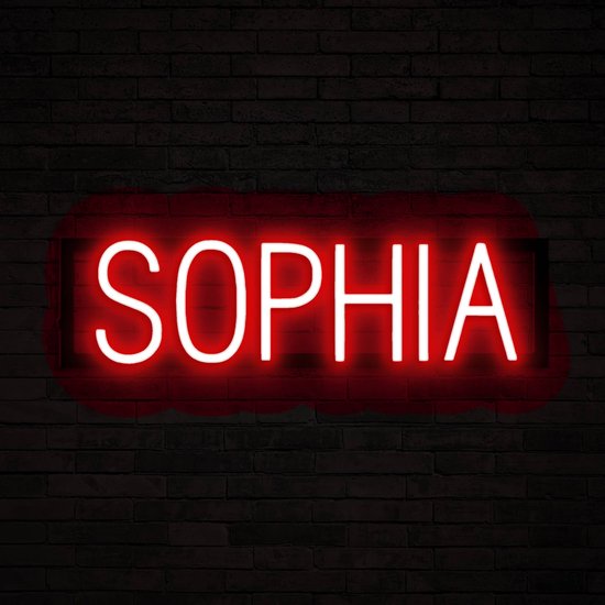 SOPHIA - Neon LED Lamp Kinderkamer | SpellBrite | 56,3 x 16 cm | 6 Dimstanden & 8 Lichtanimaties | Naamlamp Wandlamp Neon Verlichting