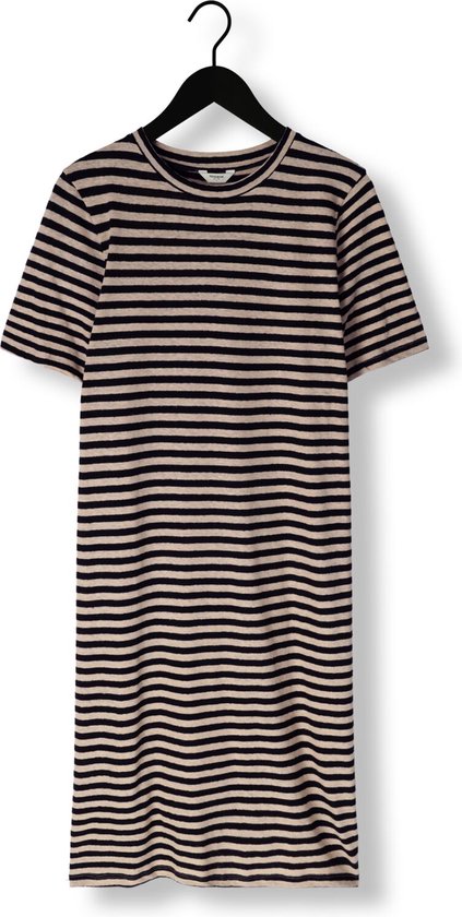 Penn & Ink Dames Midi Jurk Dress Stripe Zwart - Maat L