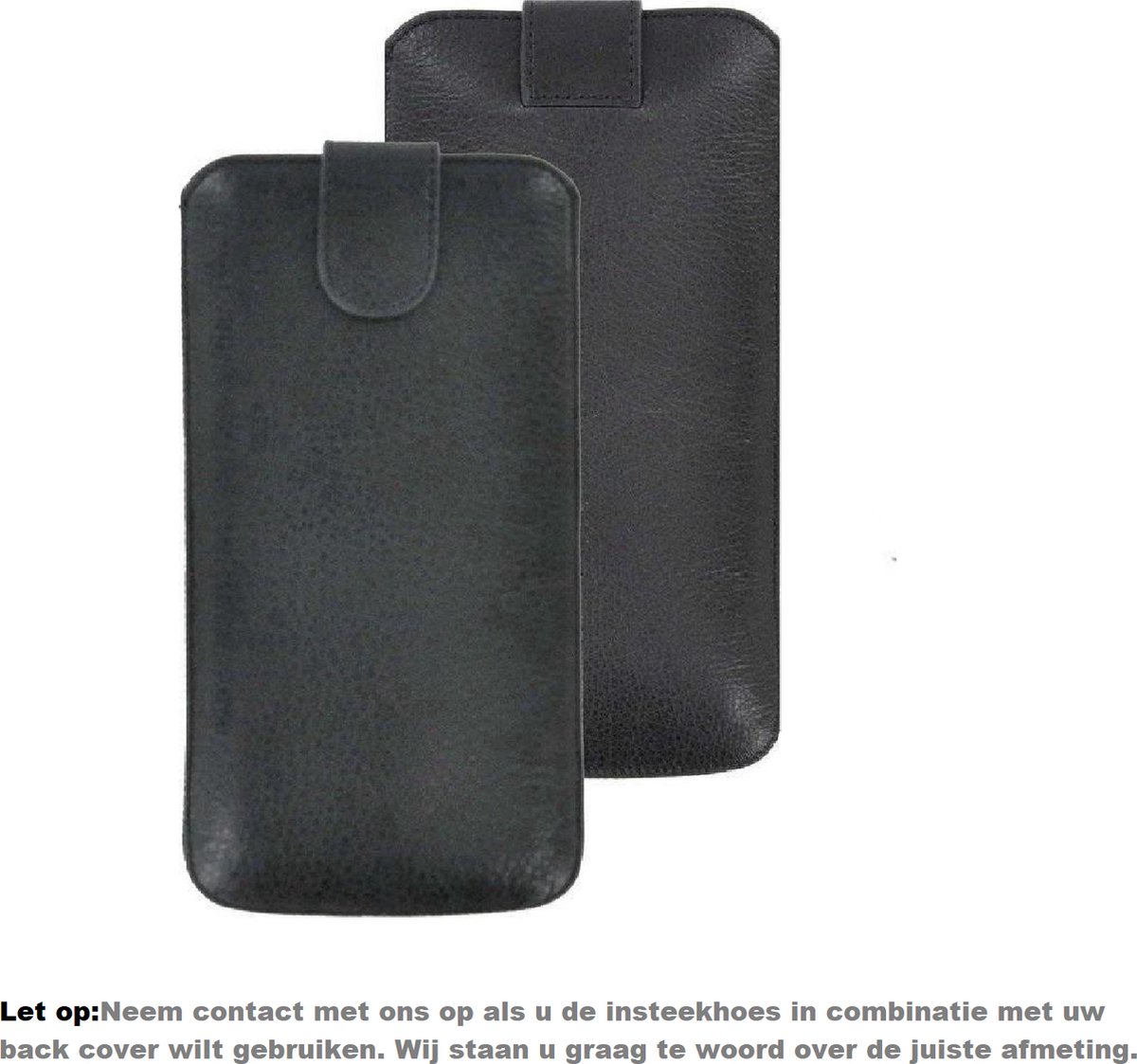 Samsung Galaxy A52 Hoesje - Insteek Cover Echt Leer Geribbeld Zwart