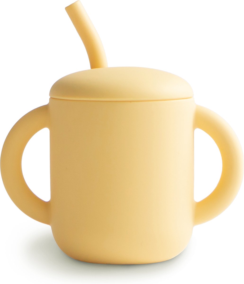 Goedkoopste Mushie Trainings Drinkbeker met Rietje Pale Daffodil