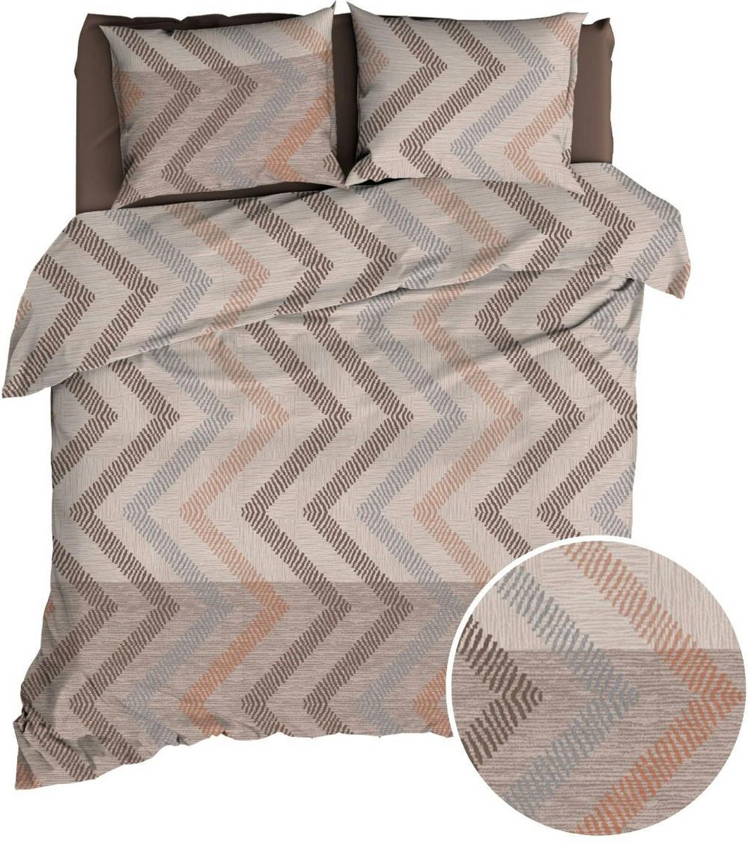 Satin D Or Satin d'Or Ziggo Dekbedovertrek - Extra breed - 260x200/220 cm - Taupe/Beige