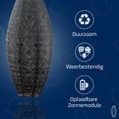 Lumiz Solar Tuinverlichting - Tuinverlichting op zonne energie - Tuinverlichting - Buitenlampjes - Tuinverlichting op zonneergie - Buitenverlichting - Decoratie - Mosaic Long Oval - 20 cm - Donker Grijs