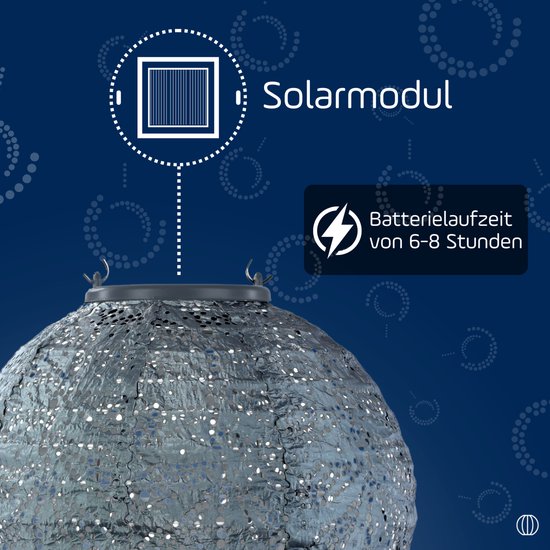 Lumiz Solar Tuinverlichting - Tuinverlichting op zonne energie - Tuinverlichting - Buitenlampjes - Tuinverlichting op zonneergie - Buitenverlichting - Decoratie - Folia Rond - 20 cm - Grijs Blauw