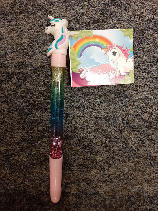 Unicorn balpen met glitters