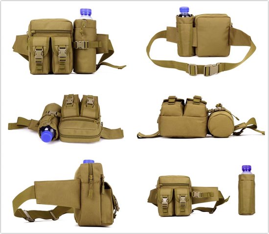 SURD Unisex-Erwachsene MOLLE Gürtel mit taktischen Taschen 5 in 1, Militär-Arbeitsgürtel, für Outdoor Airsoft Paintball Jagd Camping Polizei SWAT