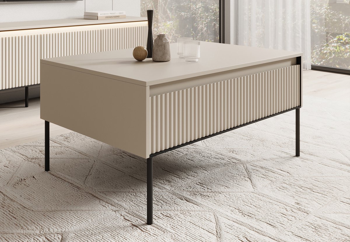 Meubella - Salontafel Timoteo - Beige - 100 cm
