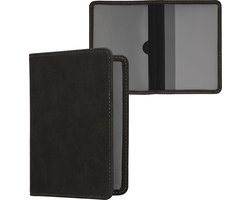 kwmobile hoes voor kentekenbewijs en rijbewijs - Hoesje met pasjeshouder in zwart - Omslag van imitatie suède