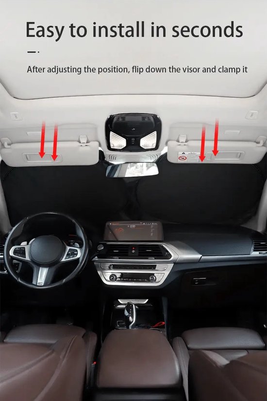 Zonnewering Alfa Audi Citroën Dacia Daewoo Daihatsu Fiat Ford Honda Hyundai Kia Mazda Mercedes-Benz Opel Peugeot Renault Seat Skoda Toyota Tesla Volkswagen Volvo - voorruit - zonnescherm - UV - hittewerend zon - zomer - zonwering - hitteschild van Sakura — afbeelding 2