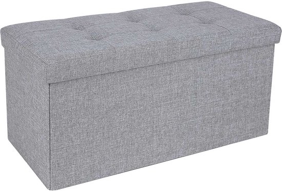 HOME DECO FACTORY HD7491 Pouf Patchwork Mobili Seduta Baule Panca Pieghevole Entree Soggiorno Camera Da Pranzo, Grigio, Bianco, Nero, Beige, 38x38x38 cm