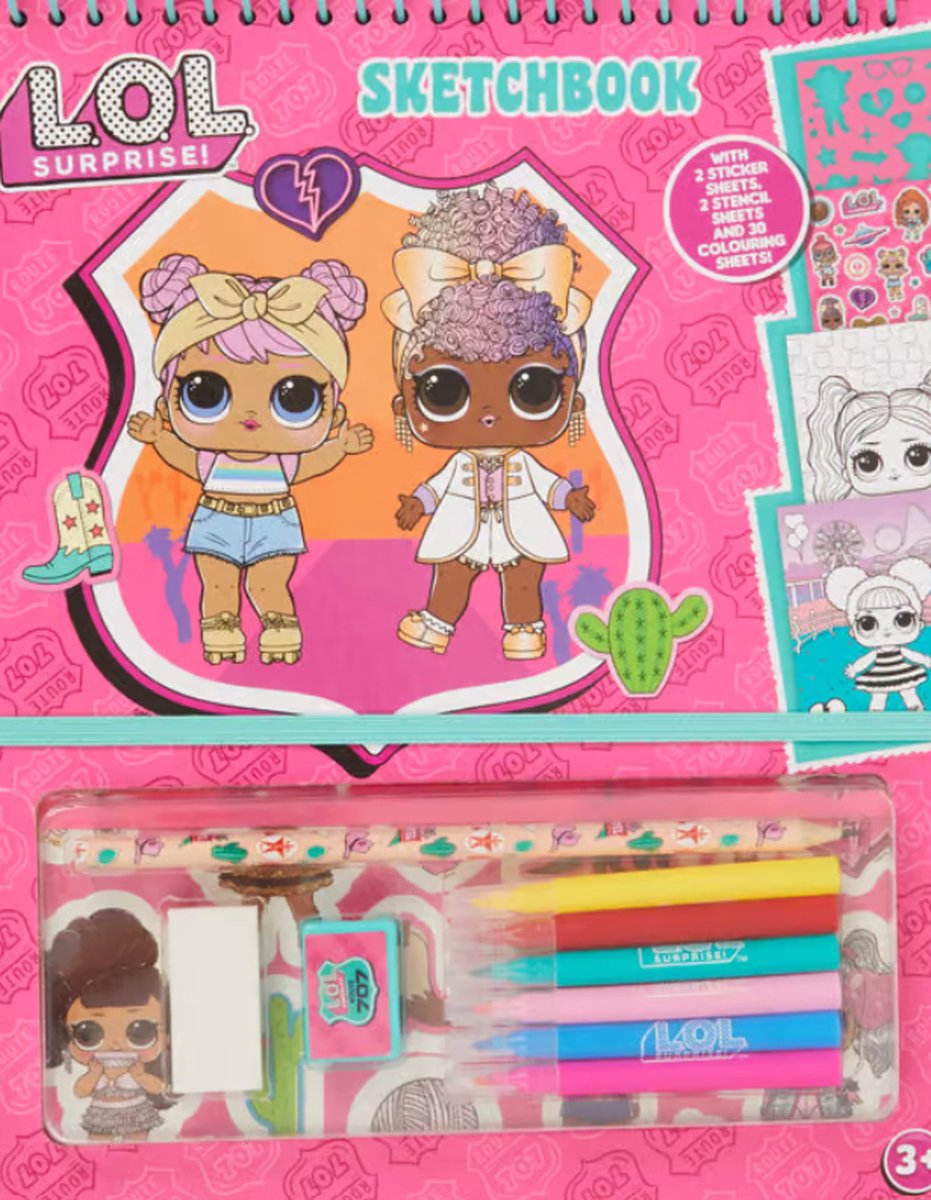 L.O.L. Surprise! kleurboek met ringband 1 Met stickers stiften en meer LOL SURPRISE A4 kleurboek L.O.L. Surprise OMG 70 pagina's Knutselen meisjes lol Kleurboek Schetsboek