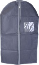 Storage Solutions Kledinghoes/kleding beschermhoes - grijs - 60 x 100 cm met kijkvenster - Colberts/jasjes/pakken opbergen